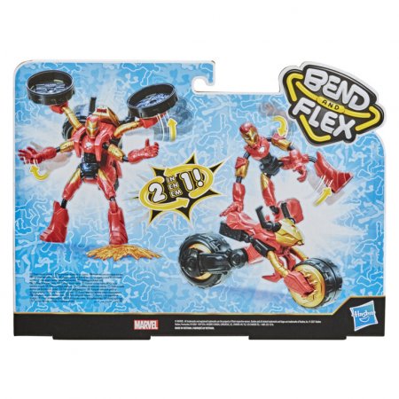 AVENGERS figūrėlė su motociklu Bend and Flex, F02445L0 F02445L0