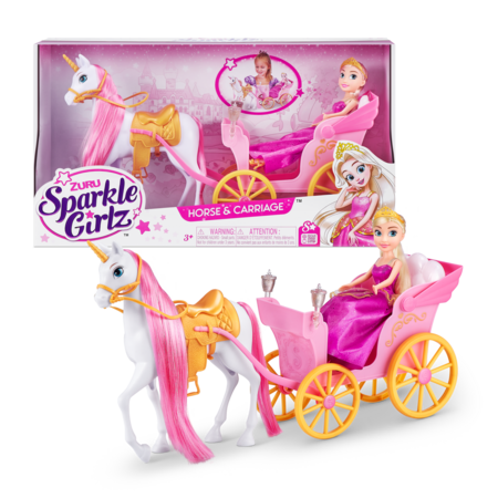 SPARKLE GIRLZ lėlės rinkinys karališkasis žirgas su karieta, 10068 