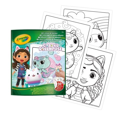 CRAYOLA kūrybinis rinkinys Color & Sticker, Gabby's Dollhouse, 04-7025G 
