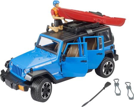 BRUDER automobilis Jeep Wrangler Rubicon su baidare ir figurėle, 2529 