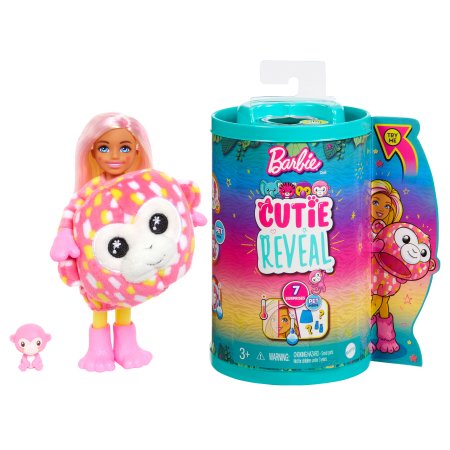 BARBIE Čelsės Cutie Reveal rinkinys, džiunglių serija, beždžionėlė , HKR14 HKR14