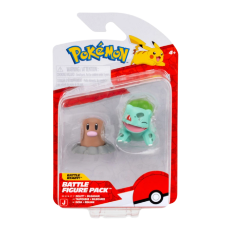 POKEMON Diglett ir Bulbasaur veiksmo figūrėlės, 2 vnt, PKW4061 