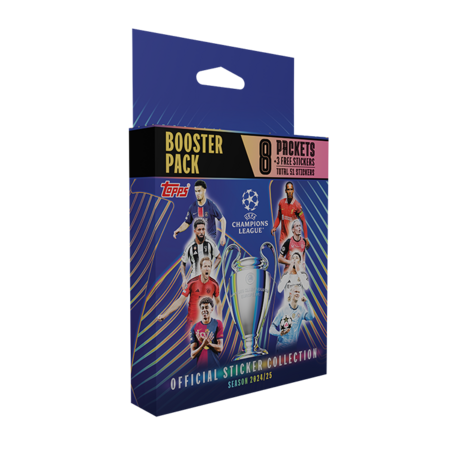 TOPPS lipdukai Champions League 2025 Eco Pack, 24+6vnt., 5053307074491 