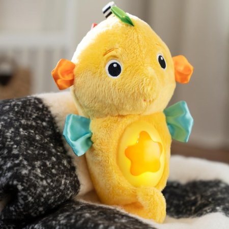 BABY EINSTEIN raminantis pliušinis žaislas Seahorse Soother, geltonas, 17400-000 
