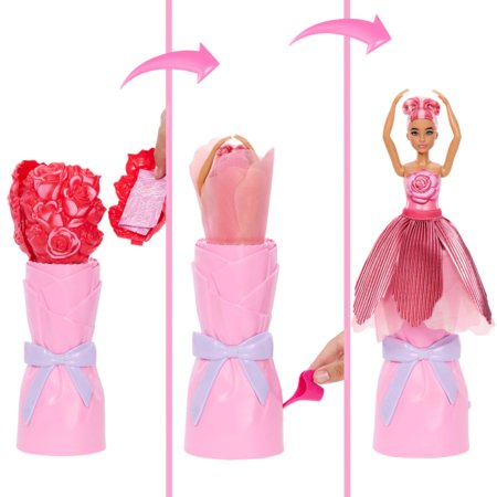 BARBIE Petal Pop lėlė rožių puokštėje, JMF59 