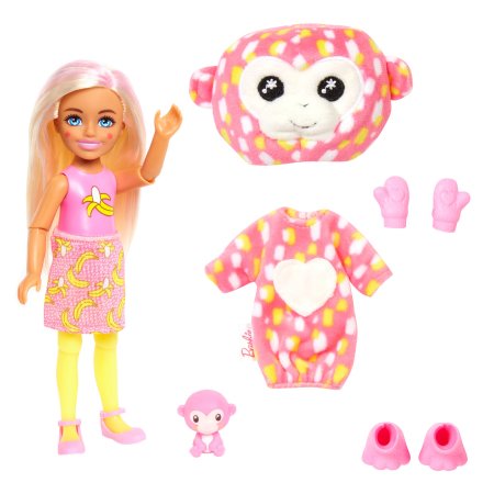 BARBIE Čelsės Cutie Reveal rinkinys, džiunglių serija, beždžionėlė , HKR14 HKR14