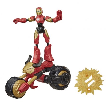AVENGERS figūrėlė su motociklu Bend and Flex, F02445L0 F02445L0