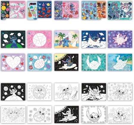 TOTUM DISNEY STITCH kūrybinis rinkinys Sticker by number pad, 700123 