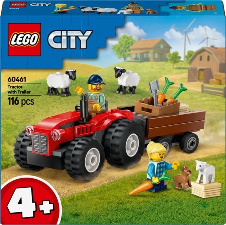 60461 LEGO® City Great Vehicles Raudonas ūkio traktorius su priekaba ir avimi 
