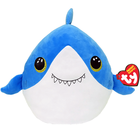 TY SQUISHY BEANIES pliušinis žaislas ryklys FINSLEY, 25cm , TY39268 
