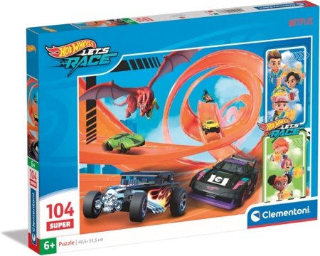 CLEMENTONI HOTWHEELS dėlionė 104 det., 25776 