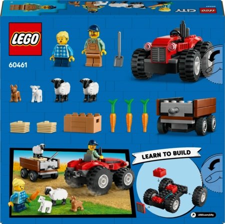 60461 LEGO® City Great Vehicles Raudonas ūkio traktorius su priekaba ir avimi 