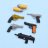 IWAKO trintukų-dėlionių rinkinys Model Gun, 4991685130143 4991685130143